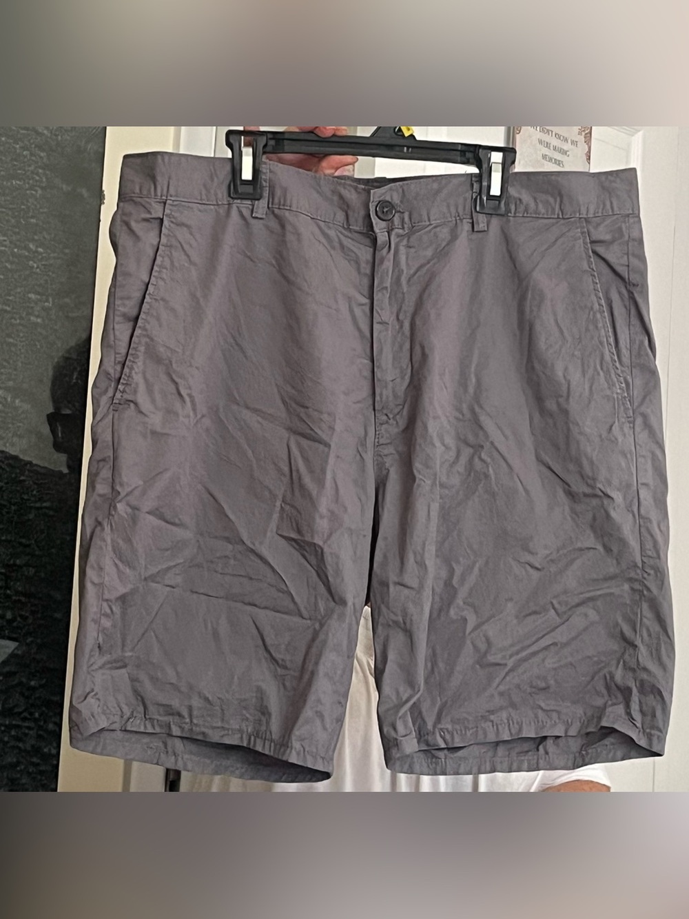 H&M Regular Fit Cotton Shorts in Charcoal Gray